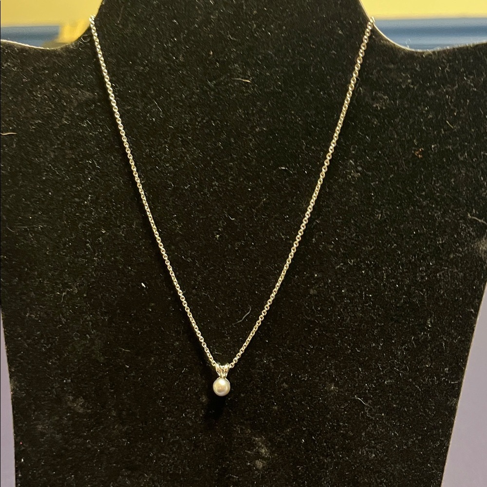 Sterling Silver Pearl Pendant Necklace